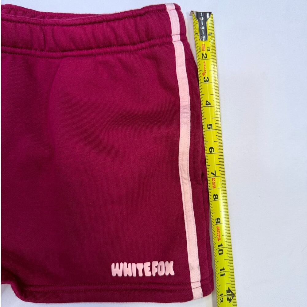White Fox Lounge Shorts Large Raspberry Jelly Fleece Lined Comfy Athletic Casual - Picture 8 of 10